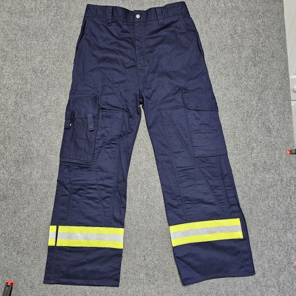 LAKELAND Fyrban FR Fire Resistant Canvas Cargo Reflective Pants Fireman Workwear - Picture 1 of 16